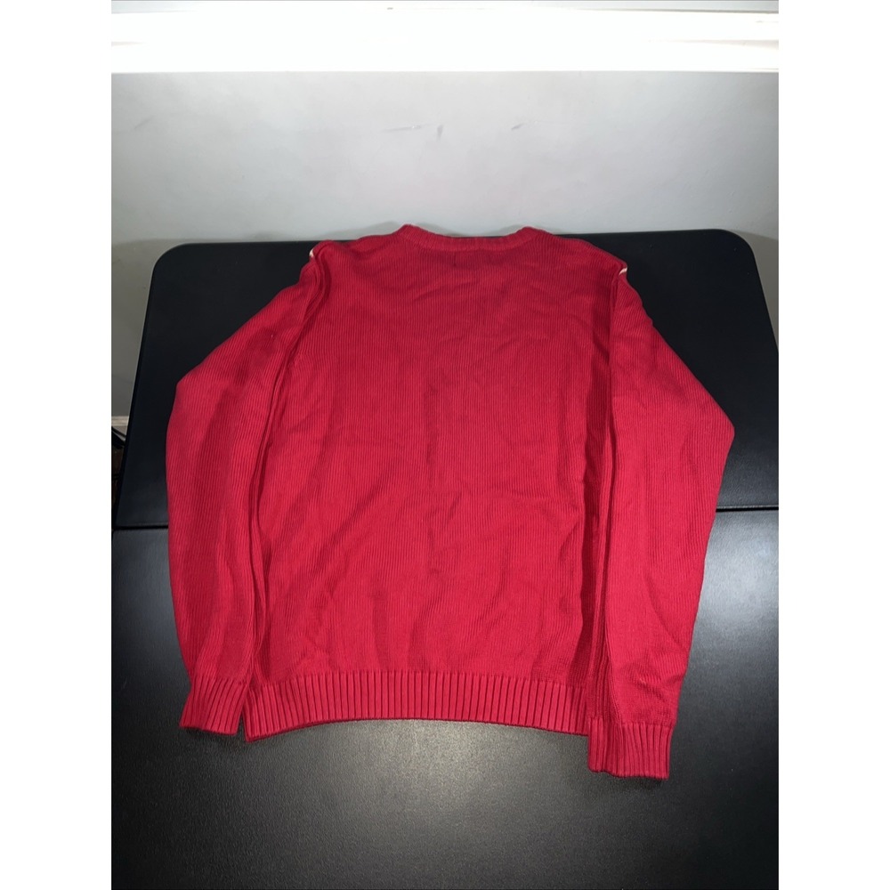 Bill Blass Red Striped Crew Neck Long Sleeve Knit Sweater Mens Large L - Picture 6 of 11